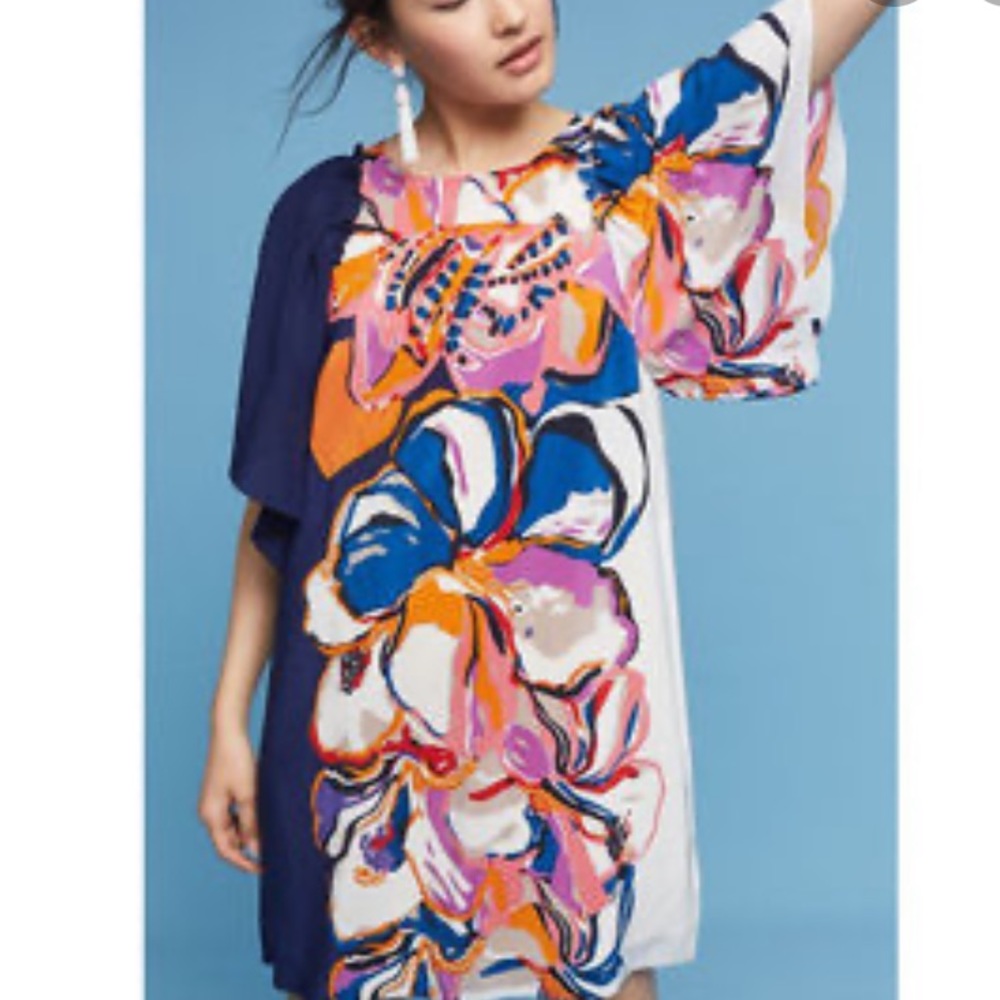 Anthropologie Maeve Flutter Sleeve Dress - M